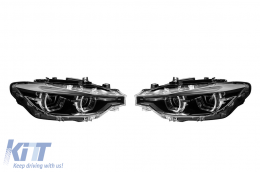 Ensemble de phares LED tuning adaptés pour BMW Série 3 F30, F31 2013-2015 avec boîtier noir, adaptés au modèle avec phares halogènes-image-6148812
