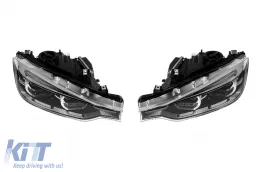 Ensemble de phares LED tuning adaptés pour BMW Série 3 F30, F31 2013-2015 avec boîtier noir, adaptés au modèle avec phares halogènes-image-6148814