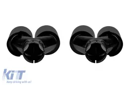 Ensemble de sorties d'échappement noires adapté pour BMW Série 5 F10, F11 2010-2017, gauche et droite, modèle 1-image-6131354
