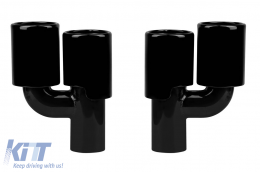 Ensemble de sorties d'échappement noires adapté pour BMW Série 5 F10, F11 2010-2017, gauche et droite, modèle 2-image-6131359