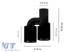 Ensemble de sorties d'échappement noires adapté pour BMW Série 5 F10, F11 2010-2017, gauche et droite, modèle 2-image-6131361
