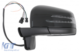 Ensemble Rétroviseur Complet pour Mercedes G W463 89-18 Feux LED SMD Noir-image-45525