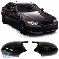 image-39-Ersatz-Spiegelkappen in glänzendem Schwarz, geeignet für BMW 3er E90 E91 Vorfacelift