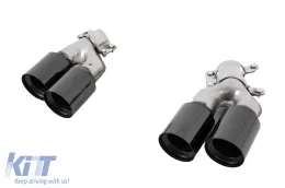 Escape Silenciador Puntas para BMW 5 G30 G31 G38 16-20 6 G32 16-20 540i Look Negro-image-6127523