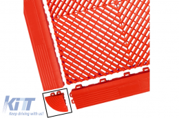 image-22-Esquina para Garaje Baldosas Entrelazadas Suelo Almacén Suelo Modular Rojo