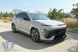 Estensioni Minigonne Laterali per Hyundai Kona N-Line Mk2 2023- Nero Lucido-image-6113846