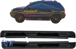 Estribos Pasos Laterales para HYUNDAI Tucson JM 2004-2010 Antideslizante Caucho-image-6100887