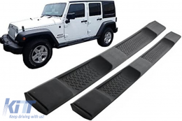 Estribos Pasos laterales para Jeep Wrangler Rubicon JK 07-17 4 puertas retro Look-image-6104705