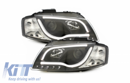 image-71-Evo LED Фарове подходящи за AUDI A3 8P (05.2003-03.2008) Дневни светлини Тръбни светлини Черен