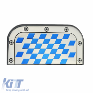Exhaust Heat Shield Sticker Silver / Blue 18x9cm 1 Piece