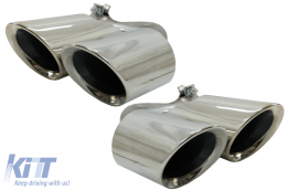 Exhaust Muffler Tips Quad suitable for Porsche Cayenne 9Y0 SUV 3.0 (2018-up) Upgrade to Cayenne S Chrome - TY-D058
