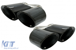 Exhaust Muffler Tips Quad suitable for Porsche Cayenne 9Y0 SUV 3.0 (2018-up) Upgrade to Cayenne S Black - TY-D058B