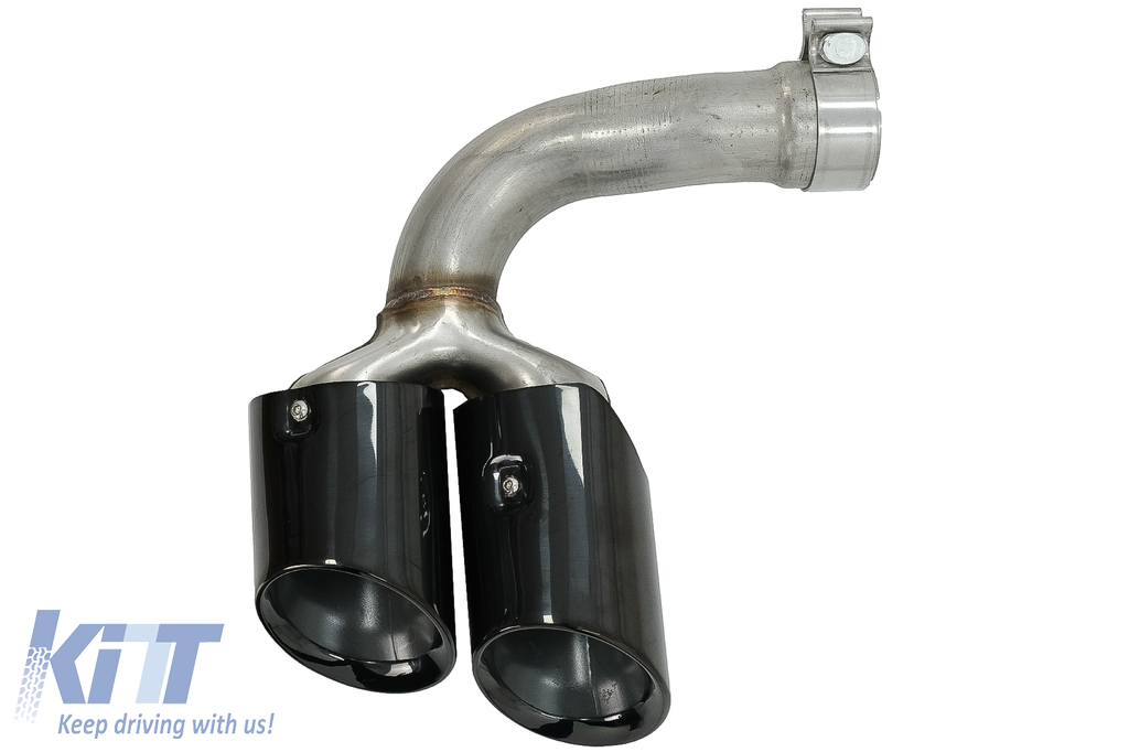 Exhaust Muffler Tips Quad suitable for Cayenne 9Y0 SUV 3.0 (2018up) Upgrade to Cayenne S Black