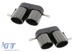 Exhaust Muffler Tips suitable for BMW 3 Series G20 G28 M-Sport (2019-up) Titanium Black - TY-G20RPB