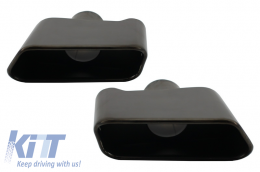 Exhaust Muffler Tips suitable for BMW 5 Series F10 F11 (2011-2017) Sport Performance 550i Design Black Edition - 06-8511B