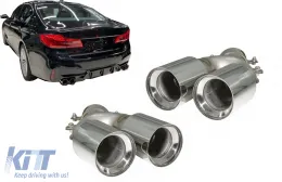 image-34-Exhaust Muffler Tips suitable for BMW 5 Series G30 G31 G38 6 Series G32 (2016-2020) M5 Design Chrome