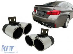 image-44-Exhaust Muffler Tips suitable for BMW 5 Series F10 F11 (2011-2017) M5 LCI Design Chrome