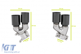 Exhaust Muffler Tips suitable for BMW 5 Series G30 G31 G38 (2016-2020) 6 Series G32 (2016-2020) M5 Design Black-image-6127521