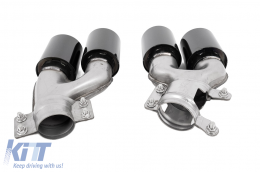 Exhaust Muffler Tips suitable for BMW 5 Series G30 G31 G38 (2016-2020) 6 Series G32 (2016-2020) M5 Design Black-image-6127524