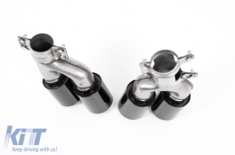Exhaust Muffler Tips suitable for BMW 5 Series G30 G31 G38 (2016-2020) 6 Series G32 (2016-2020) M5 Design Black-image-6127525