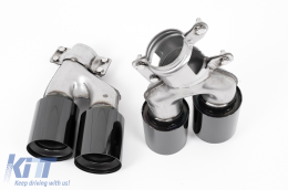 Exhaust Muffler Tips suitable for BMW 5 Series G30 G31 G38 (2016-2020) 6 Series G32 (2016-2020) M5 Design Black-image-6127526