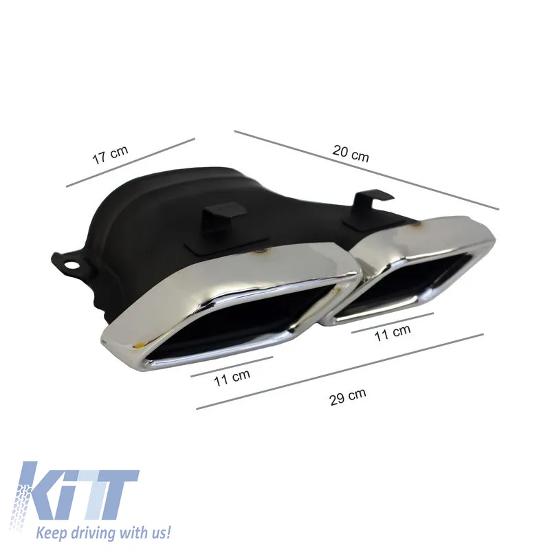 Exhaust Muffler Tips suitable for Mercedes-Benz C-Class W205 / E-Class W213 / S-Class W222 / GLE C292 / GLE W166 / GLC W253 A Design Look 2 pcs