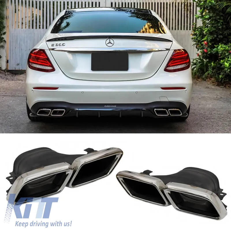 Exhaust Muffler Tips suitable for Mercedes-Benz E-Class W213 16+ / GLC-Class (X253/C253) 15-17 A Design Look 2 pcs