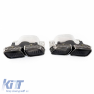 Exhaust Muffler Tips Suitable for Mercedes-Benz E-Class W213 20-23 Facelift A Design Look Black 2 pcs