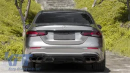 Exhaust Muffler Tips Suitable for Mercedes-Benz E-Class W213 20-23 Facelift A Design Look Black 2 pcs-image-6323804