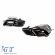 Exhaust Muffler Tips suitable for Mercedes-Benz C-Class W205 / E-Class W213 / S-Class W222 / GLE C292 / GLE W166 / GLC W253 A Design Look Black Edition 2 pcs
