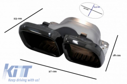 Exhaust Muffler Tips suitable for Mercedes-Benz C-Class W205 / E-Class W213 / S-Class W222 / GLE C292 / GLE W166 / GLC W253 A Design Look Black Edition 2 pcs