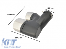Exhaust Muffler Tips suitable for Mercedes W211 E-Class (2003-2009) only for Petrol-image-6011073