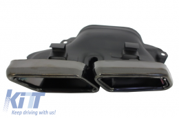 Exhaust Muffler Tips suitable for Mercedes S-Class W222 E-Class W212 S212 Facelift CLS W218 SL-Class R231 E65 S65 SL65 Design Black Edition-image-5987611