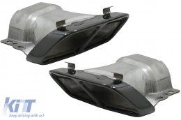 Exhaust Muffler Tips suitable for Mercedes A-Class W176 (2012-2018) CLA W117 C117 (2012-2018) A45 CLA45 Design Black