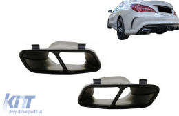 Exhaust Muffler Tips suitable for Mercedes A-Class W176 (2012-2018) CLA W117 C117 (2012-2018) A45 CLA45 Design Black-image-6077584