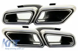 image-4-Exhaust Muffler Tips suitable for Mercedes S-Class W222 E-Class W212 S212 Facelift CLS W218 SL-Class R231 E63 S63 SL65 Design