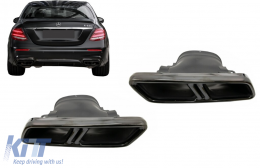 image-19-Exhaust Muffler Tips suitable for Mercedes E-Class W213 (2016-up) E63 S Design GLC SUV X253 GLC Coupe C253 (2015-2017) Black