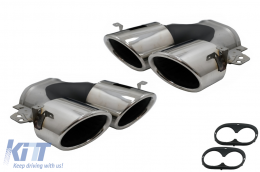 Exhaust Muffler Tips suitable for Mercedes A-Class W177 CLA II X118 C118 GLA SUV H247 GLB SUV X247 35 AMG / 45 AMG (2018-) 45S Design Chrome - TY-W177-A45