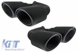image-10-Exhaust Muffler Tips suitable for Porsche Cayenne 92A V6 V8 Petrol (05.2010-09.2014) GTS Design Matte Black