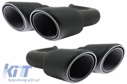image-27-Exhaust Muffler Tips suitable for Porsche Cayenne 92A V6 V8 Diesel (05.2010-09.2014) GTS Design Matte Black