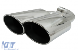 Exhaust Muffler Tips suitable for Porsche Cayenne I Facelift SUV 9PA1 V8 (2007-2010) Chrome-image-6079103