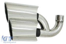 Exhaust Muffler Tips suitable for Porsche Cayenne I Facelift SUV 9PA1 V8 (2007-2010) Chrome-image-6079106