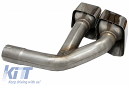Exhaust Muffler Tips Tail Pipes suitable for Audi Q7 4M (2015-2019) SQ7 Design Chrome Only 3.0 Petrol Gasoline-image-6047356