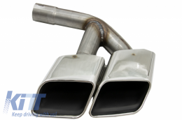 Exhaust Muffler Tips Tail Pipes suitable for Audi Q7 4M (2015-2019) SQ7 Design Chrome Only 3.0 Petrol Gasoline-image-6047359