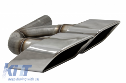 Exhaust Muffler Tips Tail Pipes suitable for Audi Q7 4M (2015-2019) SQ7 Design Chrome Only 3.0 Petrol Gasoline-image-6047361