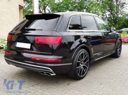 Exhaust Muffler Tips Tail Pipes suitable for Audi Q7 4M (2015-2019) SQ7 Design Chrome Only 3.0 Petrol Gasoline-image-6084568