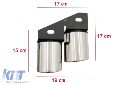 Exhaust Muffler Tips Tail Pipes suitable for Audi A4 B8 B9 (2009-up) S4 Quad Design-image-6054955