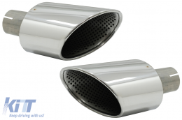 Exhaust Muffler Tips Tail Pipes suitable for Audi A4 B9 (2016-2019) A5 F5 (2017-2019) Chrome - TY-AUA4B9