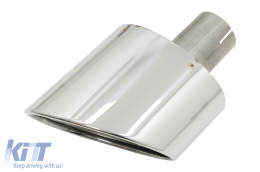Exhaust Muffler Tips Tail Pipes suitable for Audi A4 B9 (2016-2019) A5 F5 (2017-2019) Chrome-image-6079517