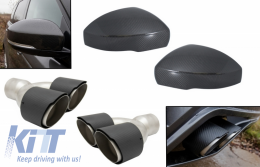 Exhaust Muffler Tips with Mirror Covers suitable for Land Range Rover Vogue L405 (2013-2017) Sport L494 (2013-2017) Discovery V L462 Real Carbon Fiber - COKLT077CFR